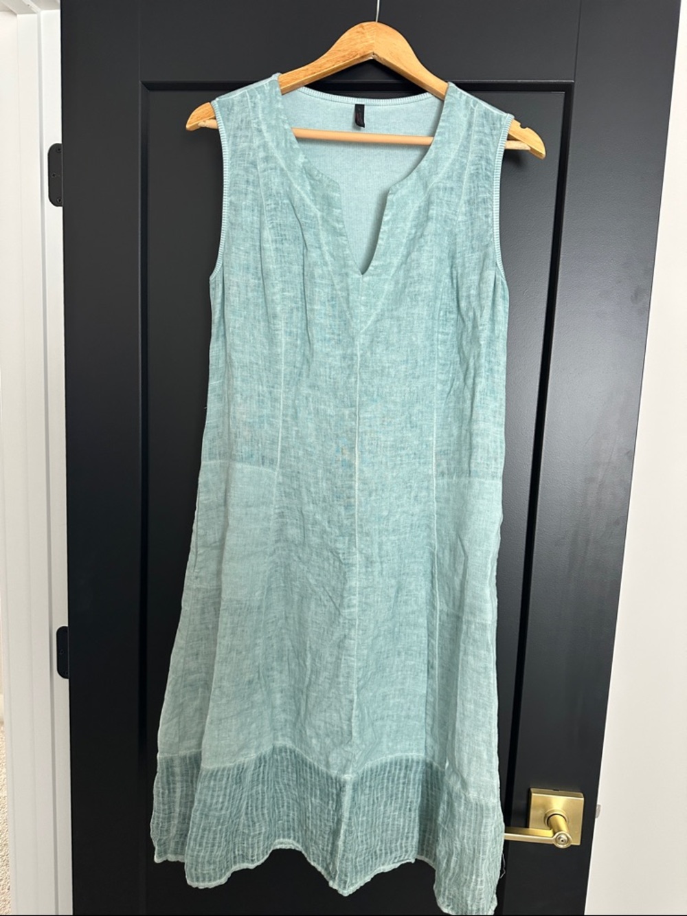 Sleeveless Mint Green Midi Linen Dress